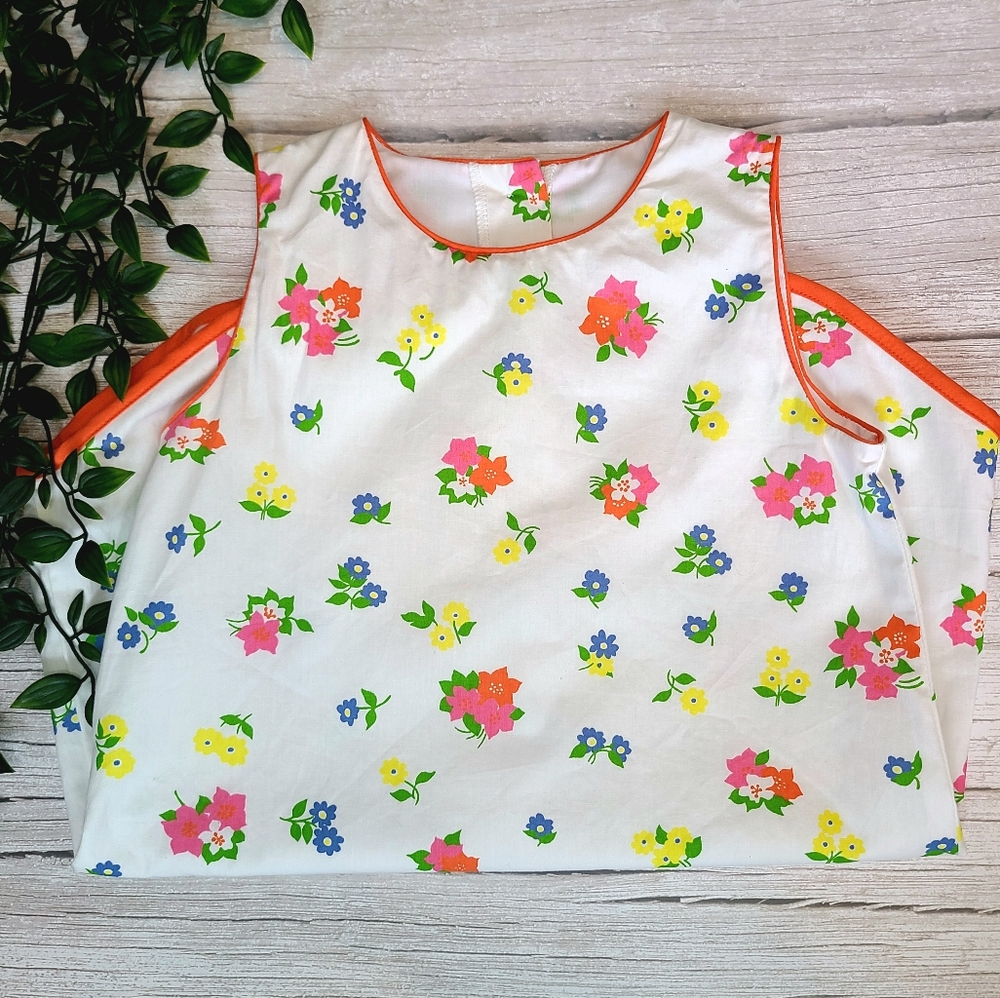 TBBC, Annie Apron Dress, Canna Clusers w/ Teagon Cay Tangerine, sz 8